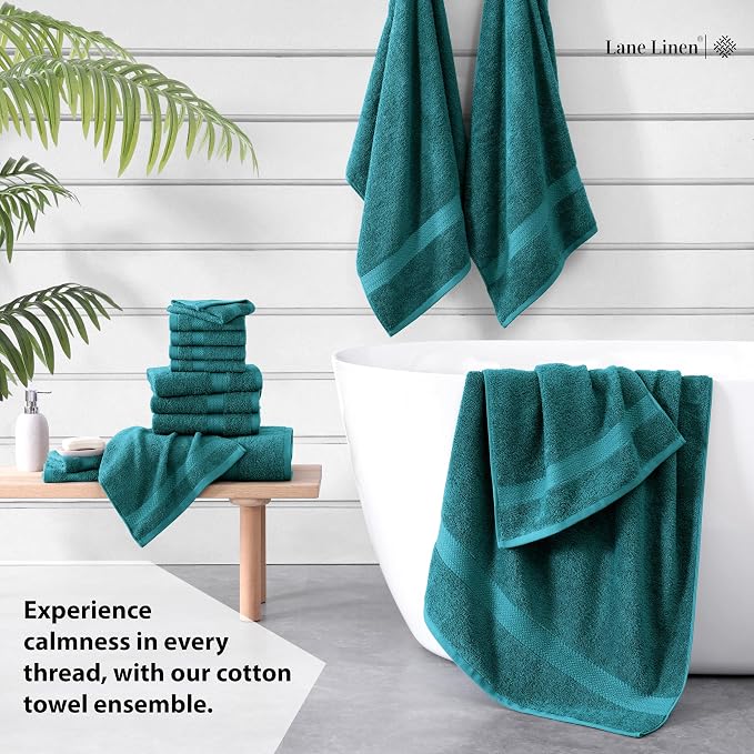 LANE LINEN 100% Cotton Luxury Bath Towel Set - Image 3