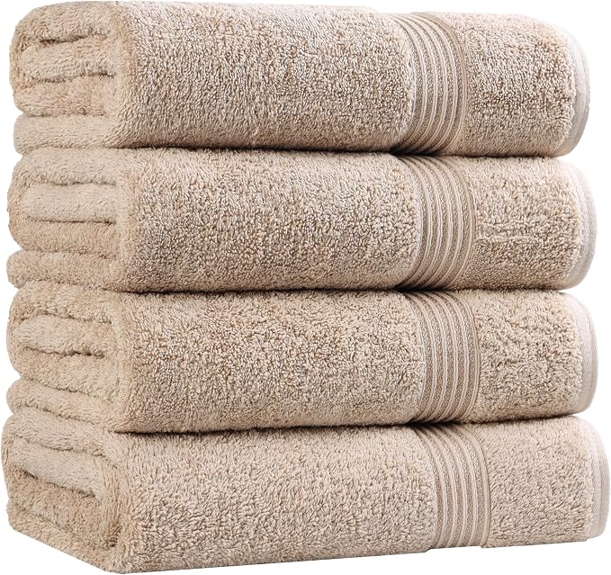 Superior Egyptian Cotton 4-Piece Bath Towel Set by SUPERIOR