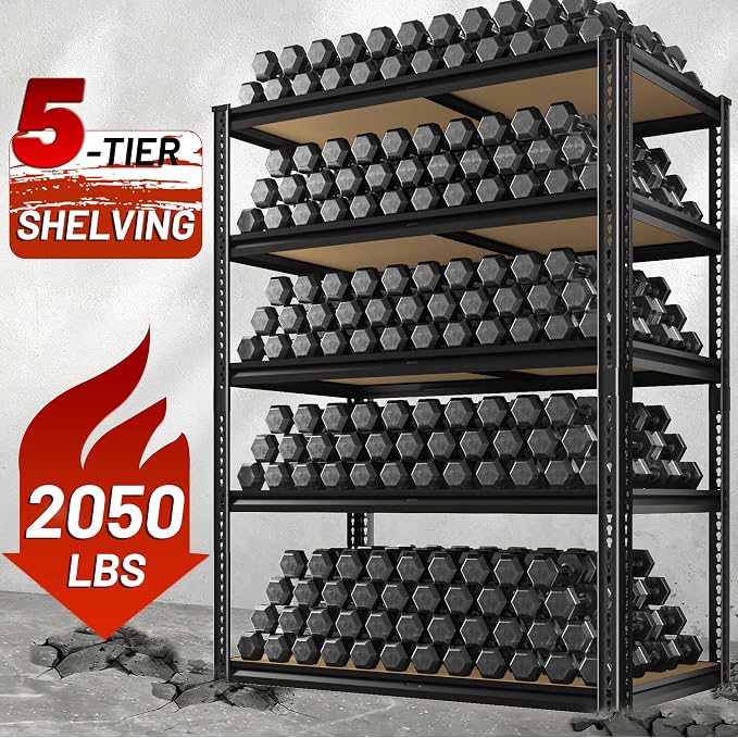 2050LBS Storage Shelves Heavy Duty 5 Tier Garage Storage Shelving, Adjustable - Image 5