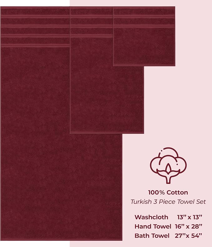 American Soft Linen Premium 3 Piece Towel Set, 1 Bath Towel 1 Hand Towel 1 - Image 5