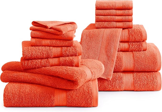 Lane Linen 100% Mercerized Cotton Bathroom Towel Set - Image 2