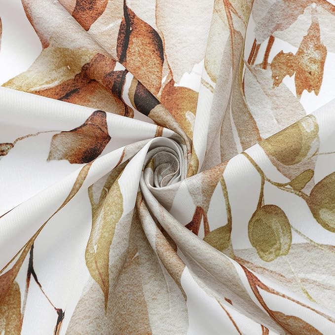 Gibelle Extra Long Shower Curtain 72 x 84, Watercolor Plant Eucalyptus Leaves - Image 5