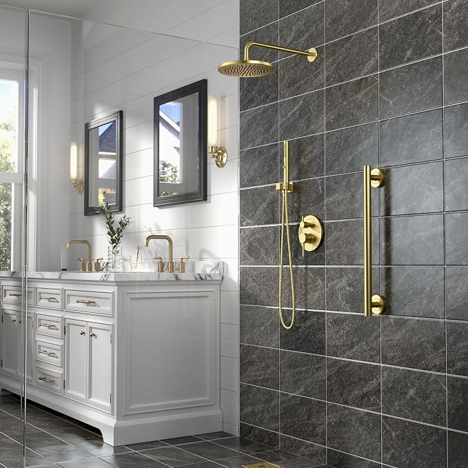 Lava Odoro Modern 2-Setting Round Rain Shower System, Shower Valve Trim Kit - Image 9