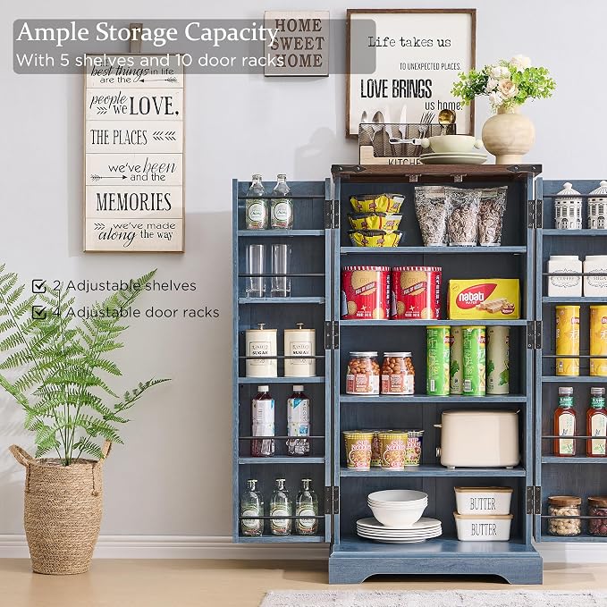 ACCOHOHO 47" Kitchen Pantry, Farmhouse Storage Cabinet - Image 4