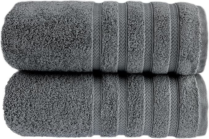 HALLEY Turkish 2 Pack Premium Bath Towels 650 GSM Highly Absorbent Super Soft by HALLEY-TurkishCottonTowels