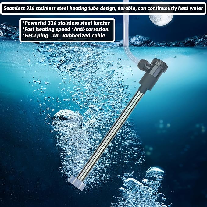 1800W Immersion Water Heater Portable Electric Bathtub & Pool Submersible Water - Image 2