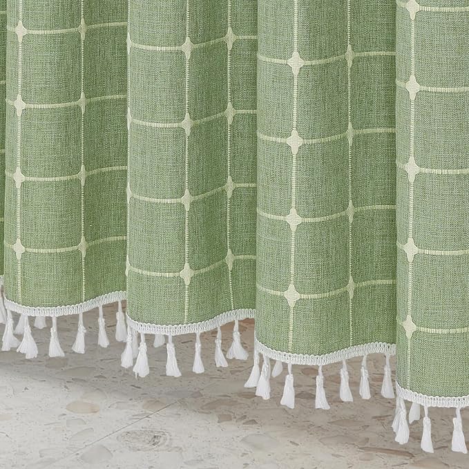 MitoVilla Sage Green Boho Extra Long Shower Curtain 72 x 84, Modern Farmhouse - Image 5