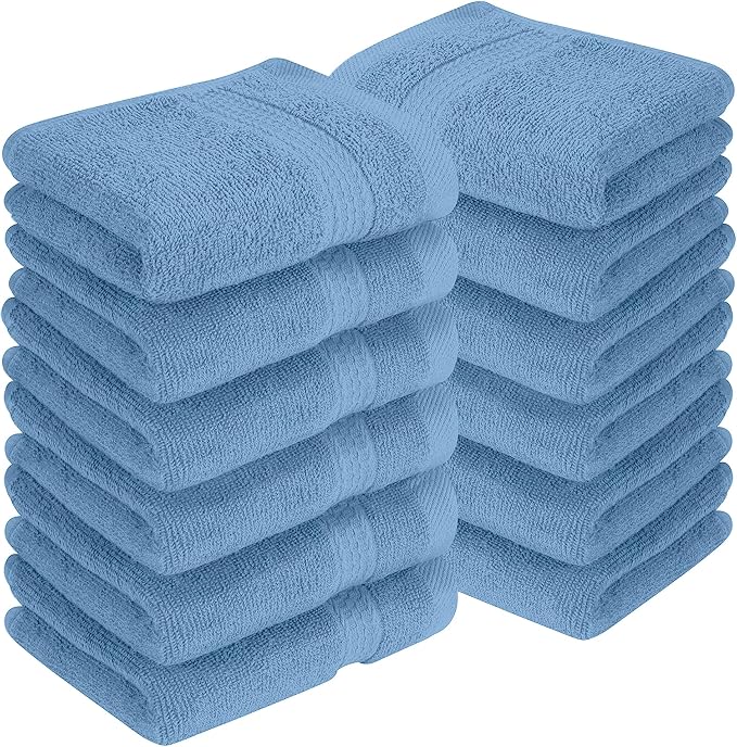 RIVERSIDE 12 Pack Premium 100% Cotton Face Washcloths, 550 GSM, 12 x 12 Inches - Image 8