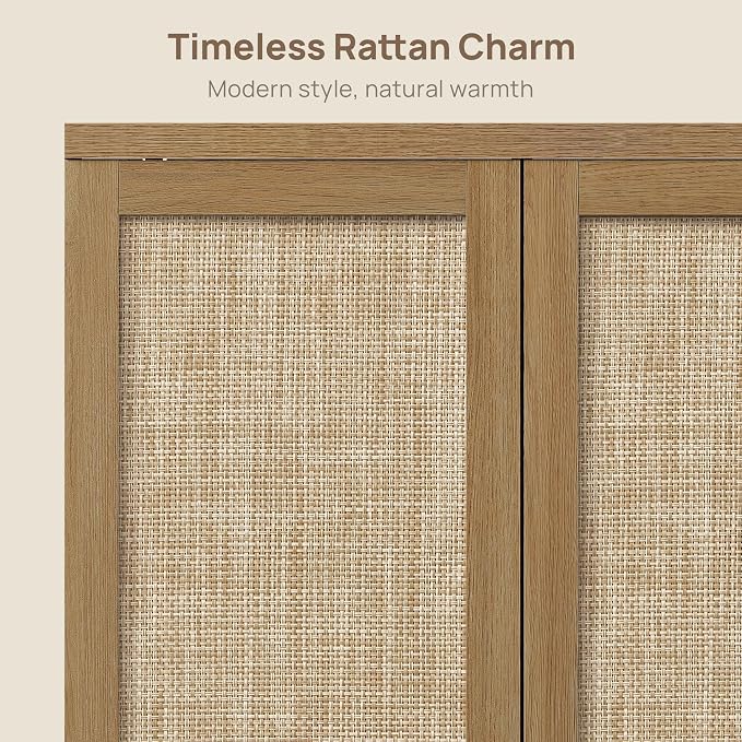 SICOTAS Rattan Sideboard Storage Cabinet - Image 6