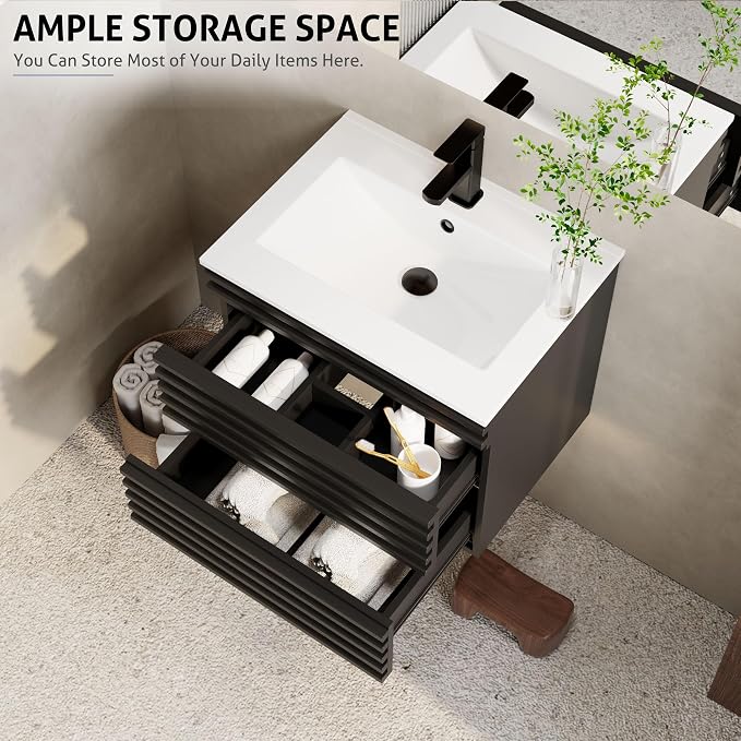 eclife 24" Floating Bathroom Vanity - Image 5