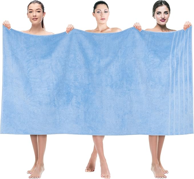American Soft Linen 35x70 Jumbo Large Bath Towels, 600 GSM 100% Cotton Turkish by AmericanSoftLinen