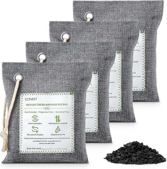 CLEVAST Bamboo Charcoal Air Purifying Bags, Removes Odors and Moisture by CLEVAST