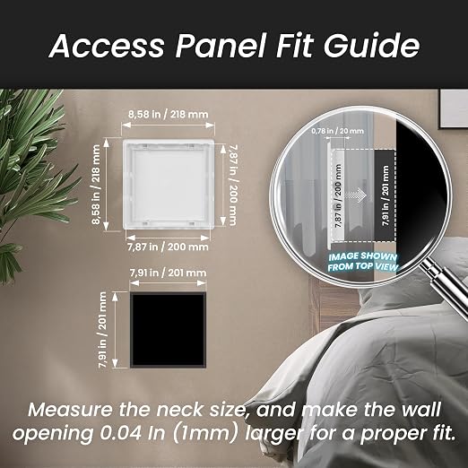 Repa Market 8 x 8 Access Panel for Drywall and Ceiling – White ABS Plastic Door - Image 2