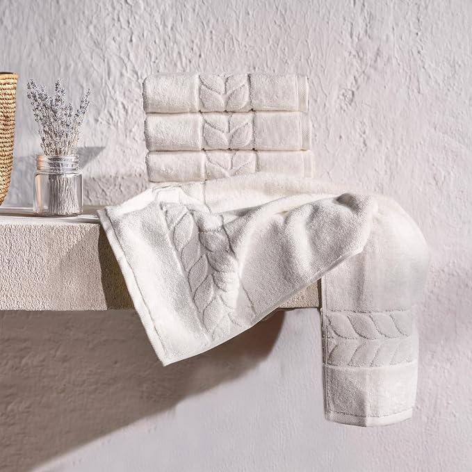 BAGNO MILANO Organic Turkish Cotton Bath Towels, Luxury Jacquard Collection - Image 6