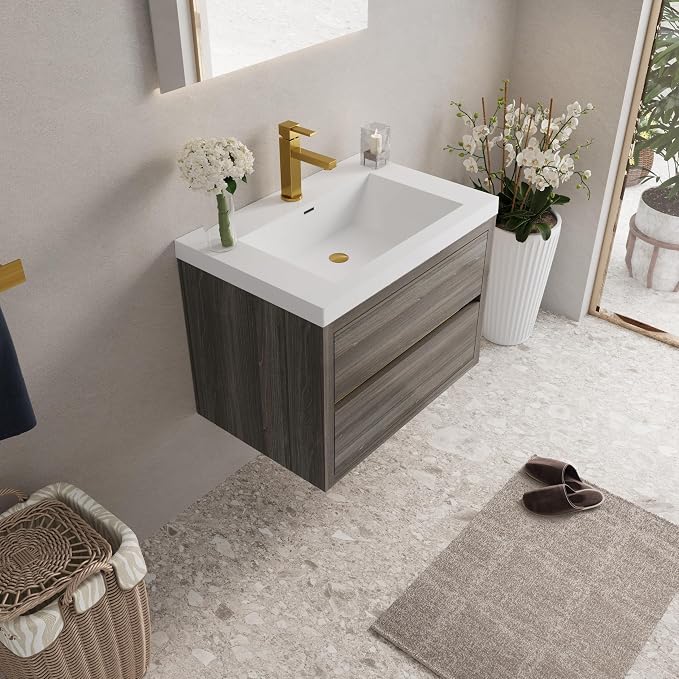 Modern 30" Wall-Mounted Bathroom Vanity - Image 7