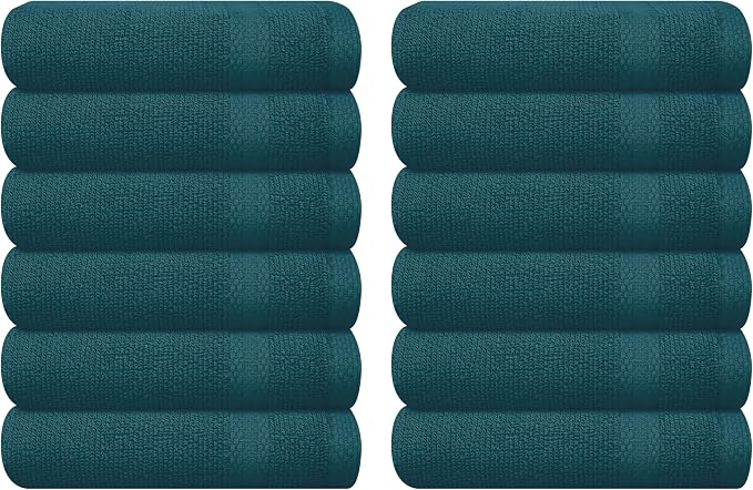 GLAMBURG Ultra Soft 12-Piece Washcloths Set 13x13-100% Ringspun Cotton by GLAMBURG