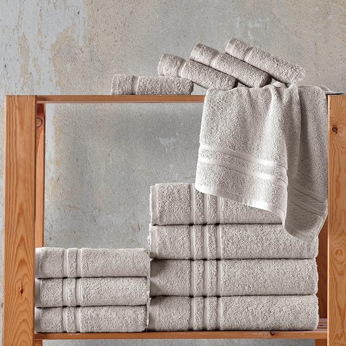 Hawmam Linen Ice Silver Hand Towels 4 Pack Turkish Cotton Premium Quality Soft - Image 2