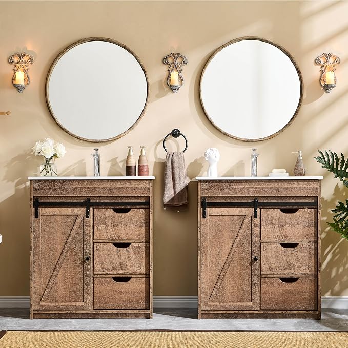 30" Farmhouse Bathroom Vanity - Image 7