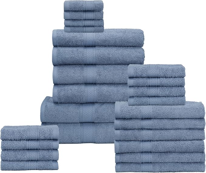 HILLFAIR 24 Piece Bath Towels Set by HILLFAIR