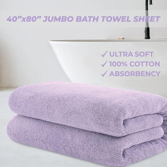 Cotton Paradise 100% Cotton 40x80 Oversized Bath Sheet, Extra Large Turkish - Image 2
