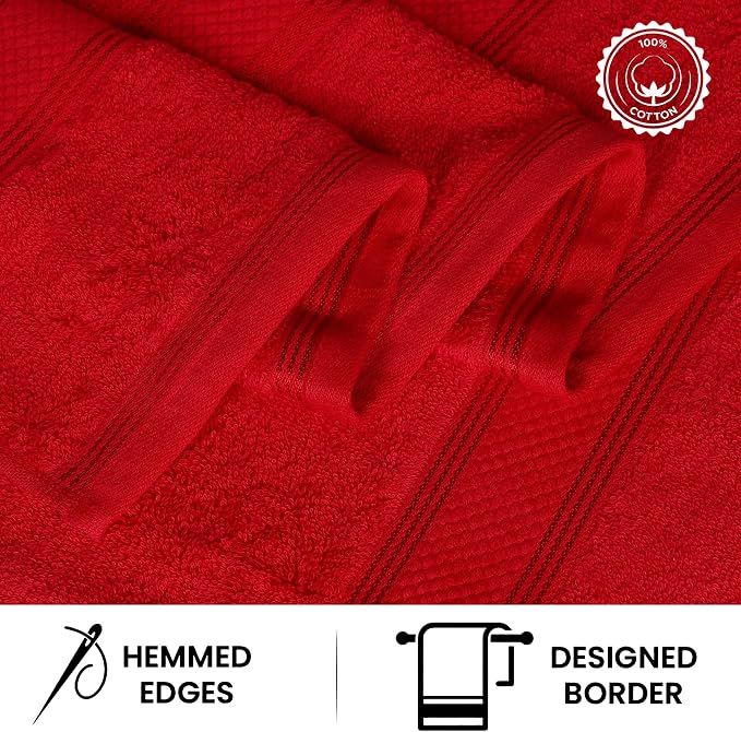 Casa Lino 4 Piece Bath Towel Set | 1 Bath Towel, 2 Wash Cloth, 1 Hand Towels | - Image 4
