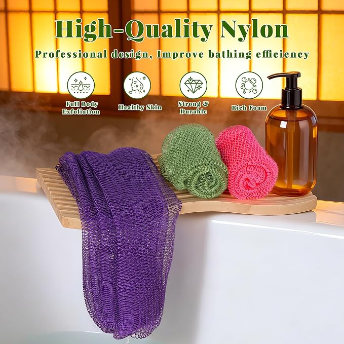 African Net Sponge Authentic, 3 Pieces Exfoliating Scrubber Bath Sponge - Image 6