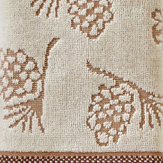 SKL Home Fall/Winter/Christmas Pinecone Jacquard Hand Towel 2pc Set - Image 2