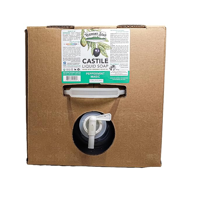 Vermont Castile Soap Peppermint, Gentle Liquid by VermontSoap