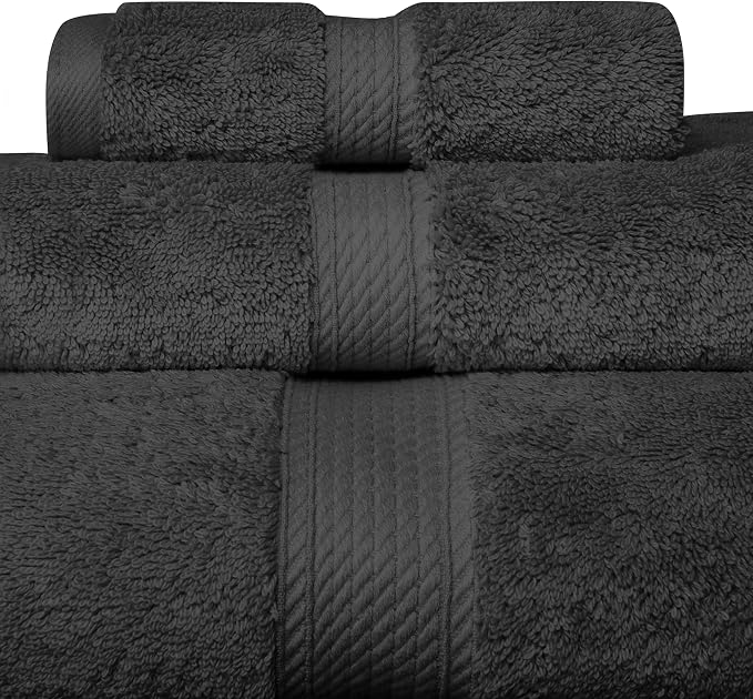 BLUENILEMILLS Buckingham Egyptian Cotton 3-Piece Towel Set, Washcloths - Image 6