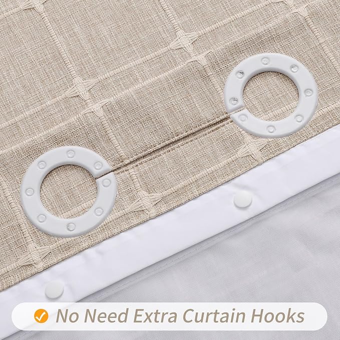 MitoVilla No Hooks Needed Boho Farmhouse Shower Curtain - Image 3