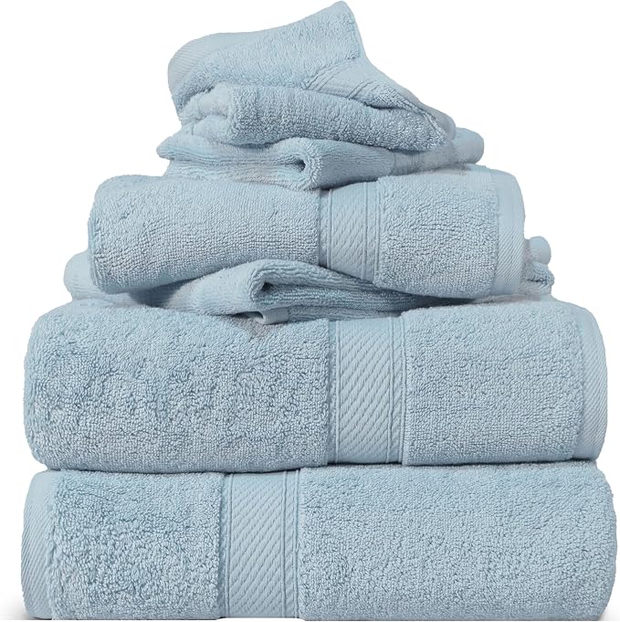 Superior Egyptian Cotton Pile 6 Piece Towel Set, Includes 2 Bath, 2 Hand by SUPERIOR