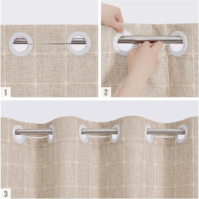 MitoVilla No Hooks Needed Boho Farmhouse Shower Curtain - Image 4
