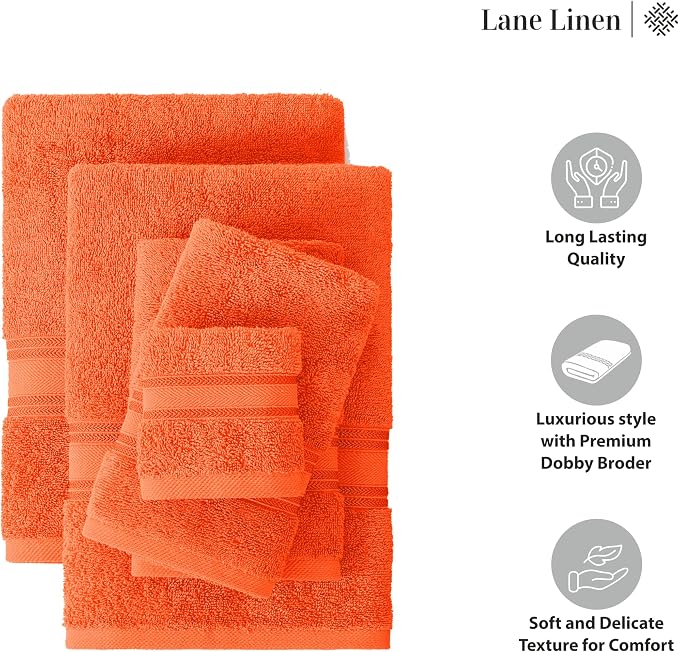 LANE LINEN Luxury Bath Towel Set of 18 – 100% Cotton, 6 Bath Towels, 6 Hand - Image 6
