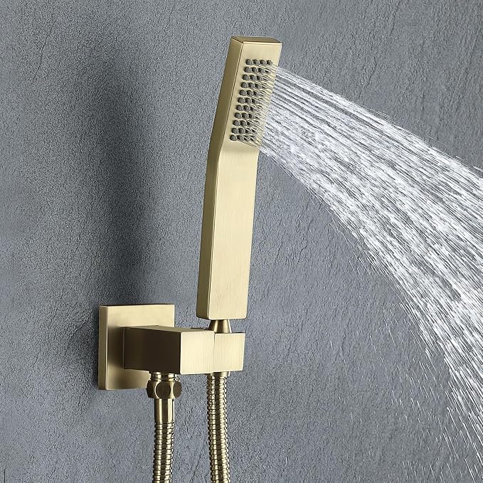 JOYWELL Shower Faucet Brushed Gold Shower System 8 Inches Rain Shower and - Image 4