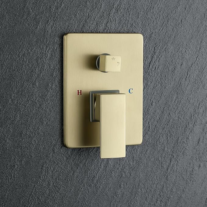 JOYWELL Shower Faucet Brushed Gold Shower System 8 Inches Rain Shower and - Image 5