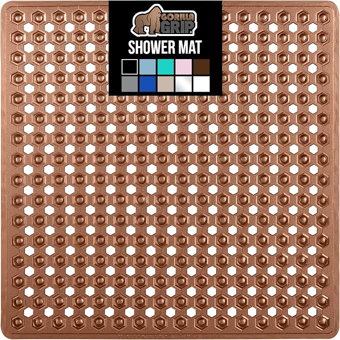 GORILLA GRIP Patented Square Shower Stall Mat, Small Bathtub Floor Mats by GorillaGrip