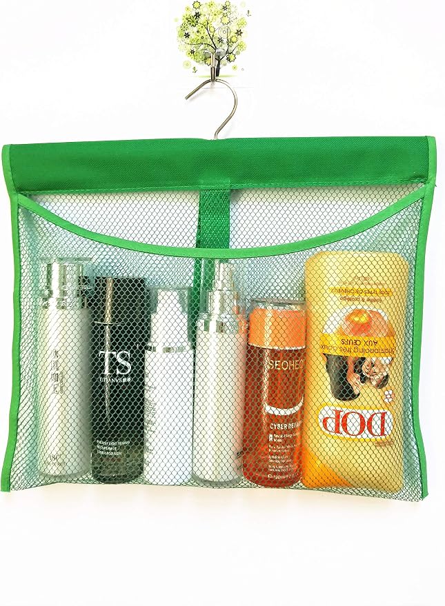Portable Mesh Pocket with Rotatable Hanger, Quick Dry Serial Type Bath Storage - Image 3