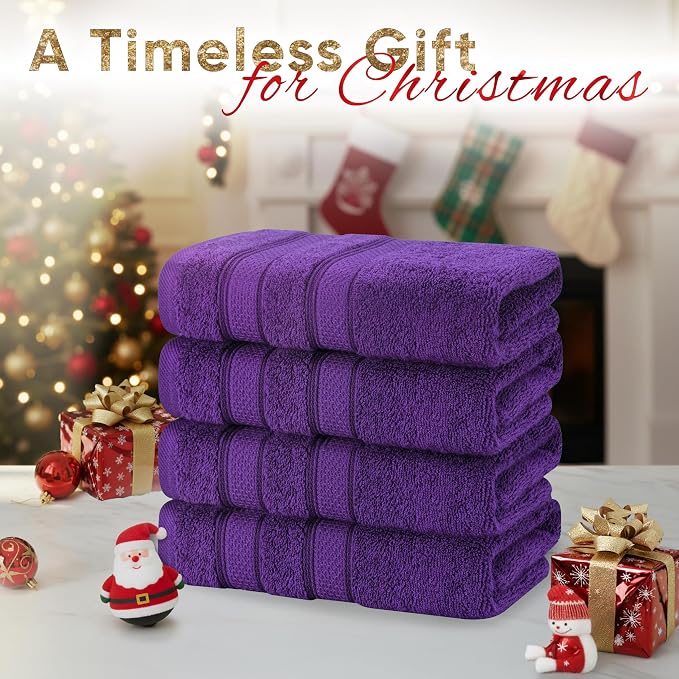 American Soft Linen Salem 100% Cotton Turkish 4 Piece Hand Towels - Image 2