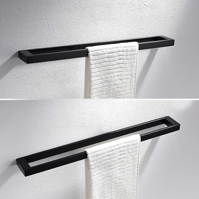 Lairuier Bathroom Hardware Accessories Set Matte Black 4-Piece Towel Bar Set - Image 2
