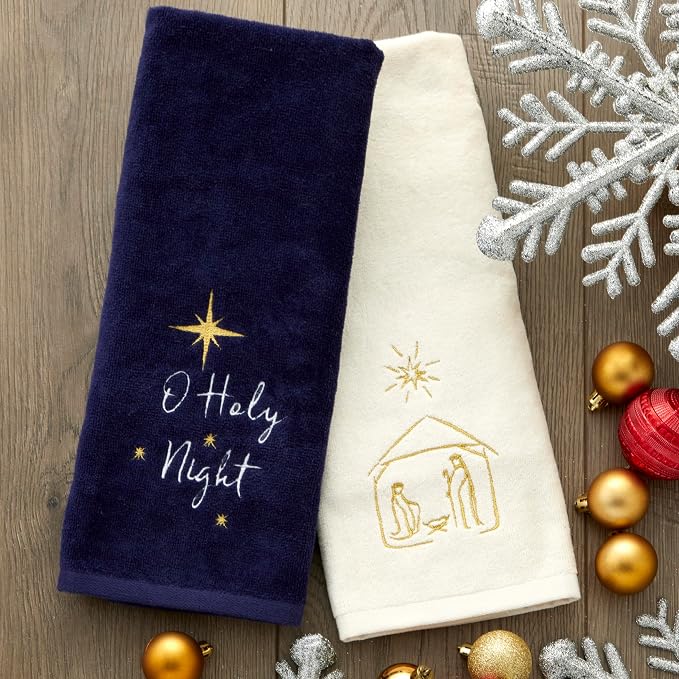 SKL Home Religious/Christmas/Winter O Holy Night Hand Towel 2pc Set - Image 7