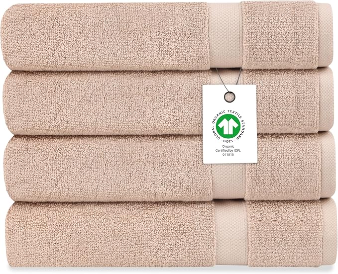 Delara Organic Cotton Luxuriously Plush Bath Sheet Pack of 4 | GOTS & OEKO-TEX by Delara