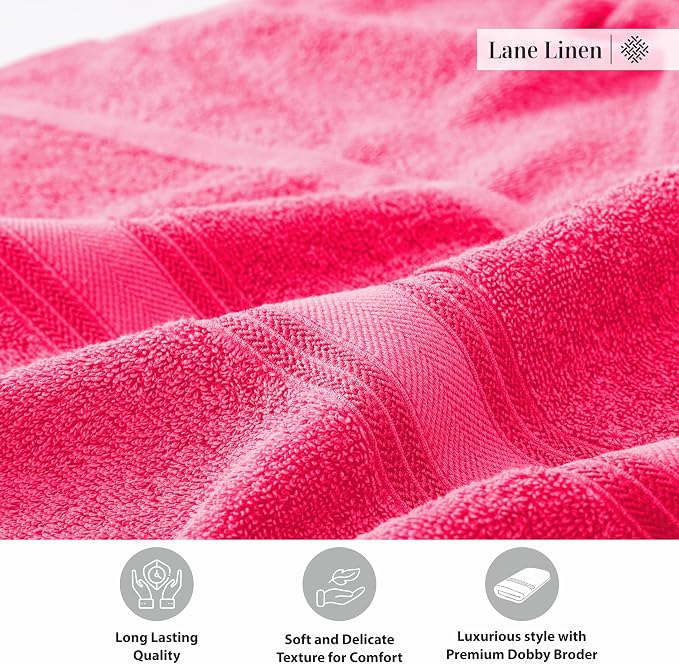 LANE LINEN 100% Cotton Large Bath Towels Set of 4 - Image 8