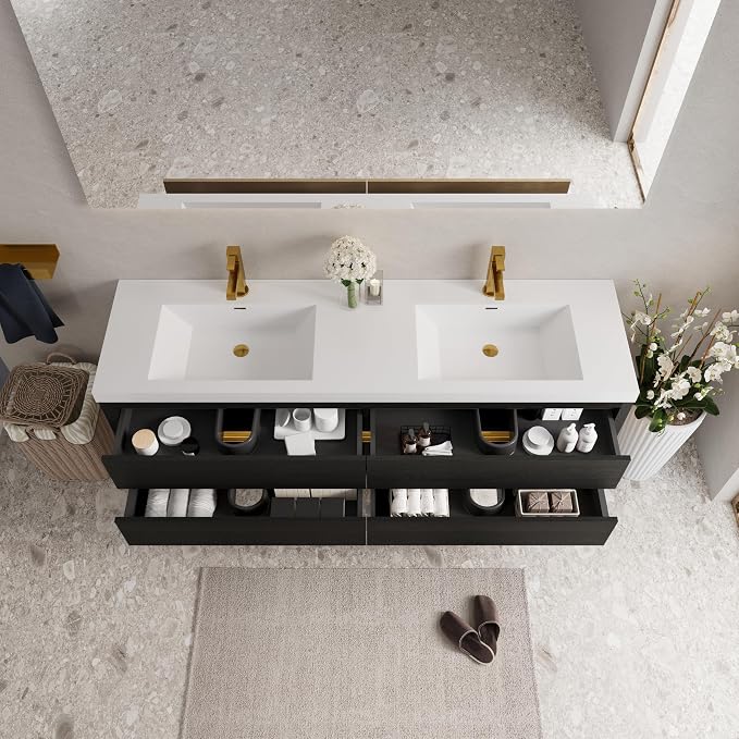 72" Wall-Mounted Bathroom Vanity - Image 3