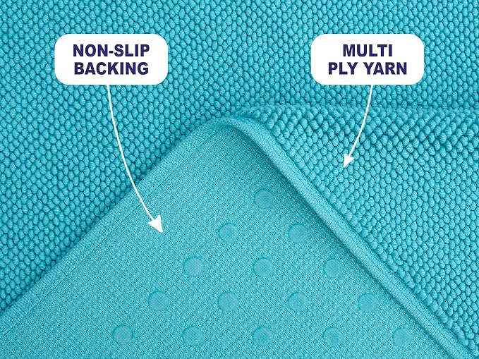 American Soft Linen Bath Rug, 20 in 34 in 100% Cotton Bath Mats Rugs - Image 2