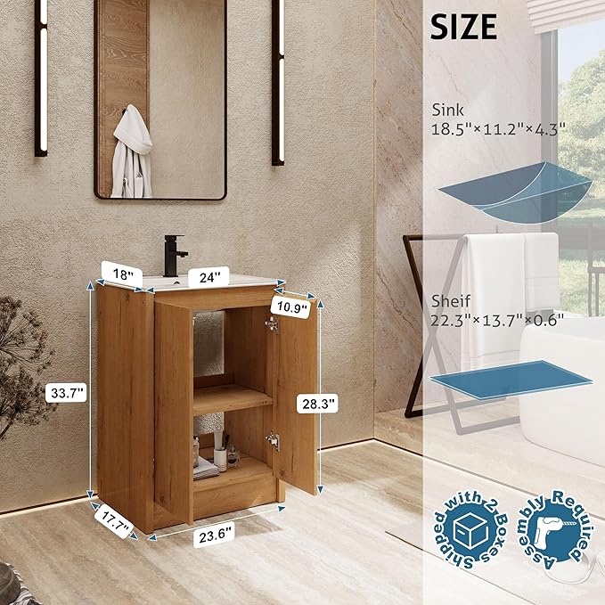 eclife 24" Bathroom Vanities - Image 2