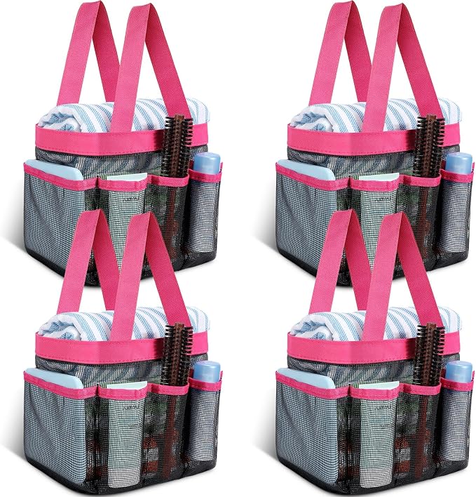 Hillban 4 Pcs Mesh Shower Caddy Portable Large Quick Dry Shower Caddy Basket by Hillban