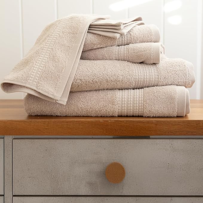 100% Turkish Cotton Towel Set of 6 by VivaMaison