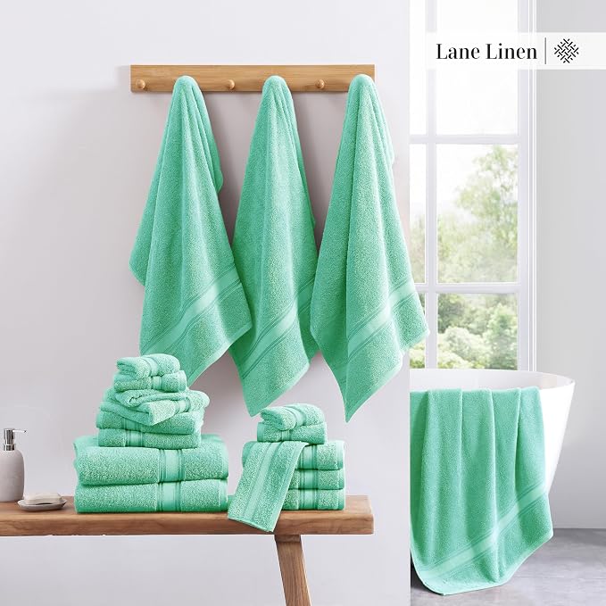 LANE LINEN Luxury Bath Towel Set of 12 – 100% Mercerized Cotton, 4 Bath Towels - Image 5