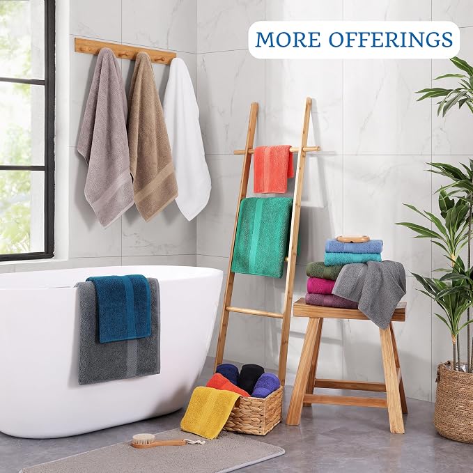 LANE LINEN 100% Cotton 4 Pack Bath Sheets Set - Image 8
