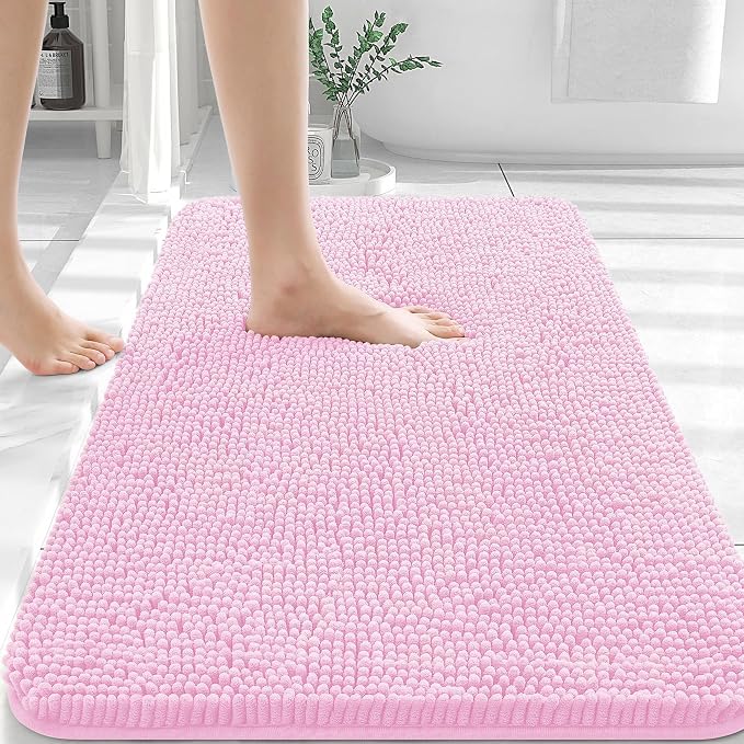 OLANLY Bathroom Rugs 30x20, Extra Soft Absorbent Chenille Bath Rugs, Rubber by OLANLY